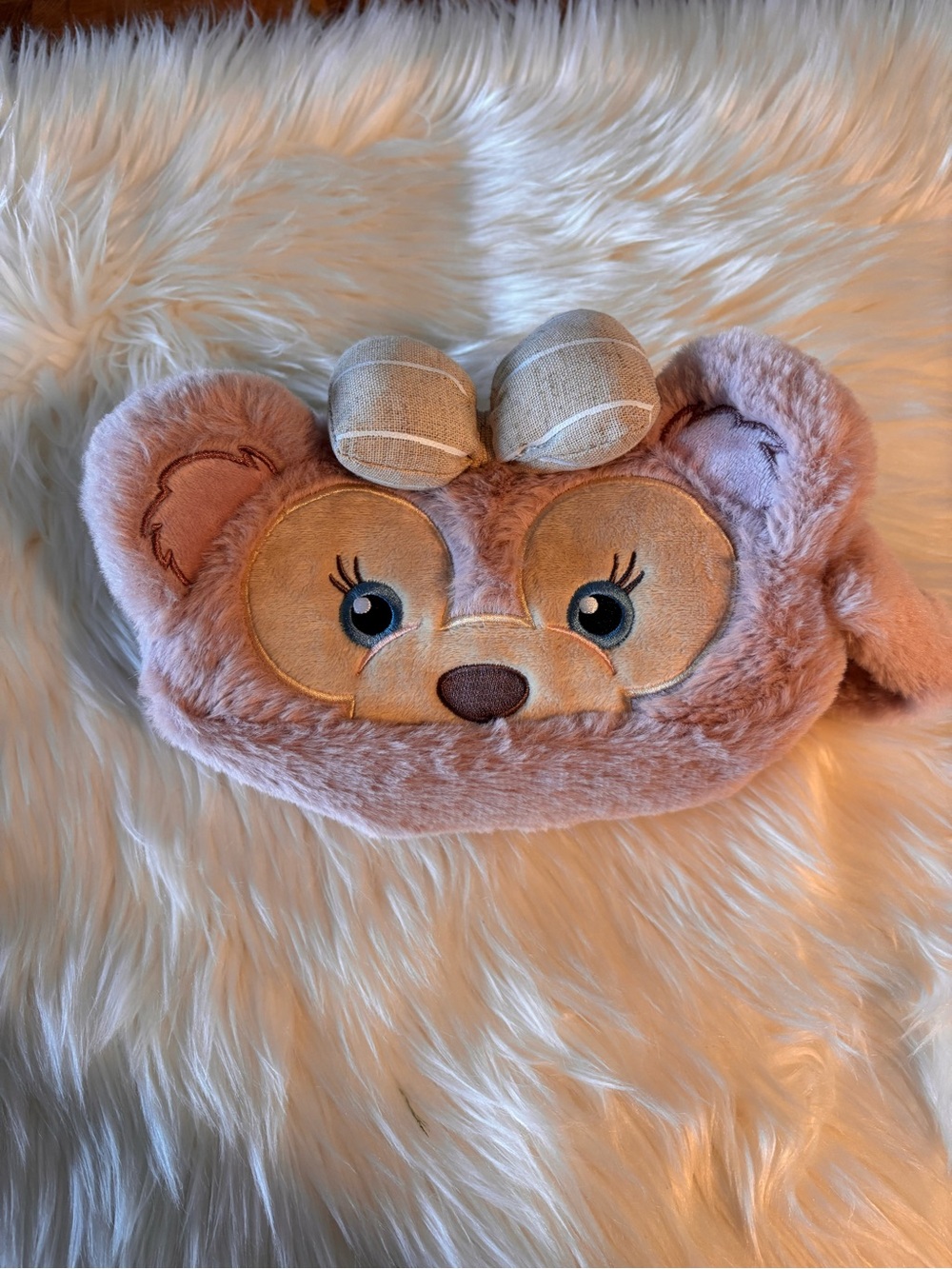 NWOT Shanghai Disneyland Pink Plush Shelliemay Duffy & Friends Cosmetic Case